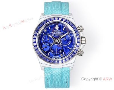 TW Factory Rolex Daytona Blue Band Dark Blue Face 40*12.4mm Dandong 4802 Movement Watch
